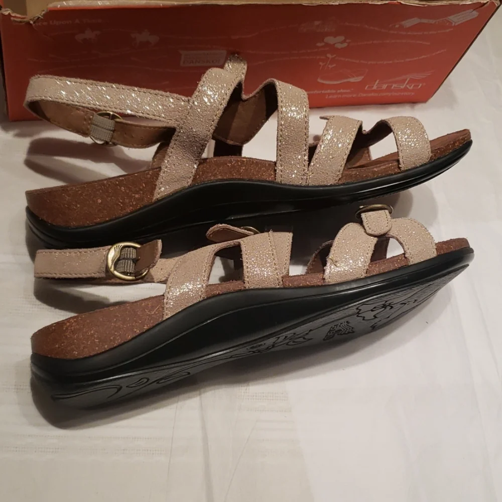 DANSKO Strappy Slingback Comfort Footbed Sandal Leather NEW Womens 41